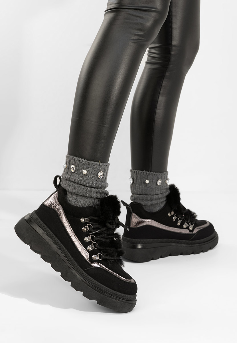 Sneakers donna invernali Clavira nero