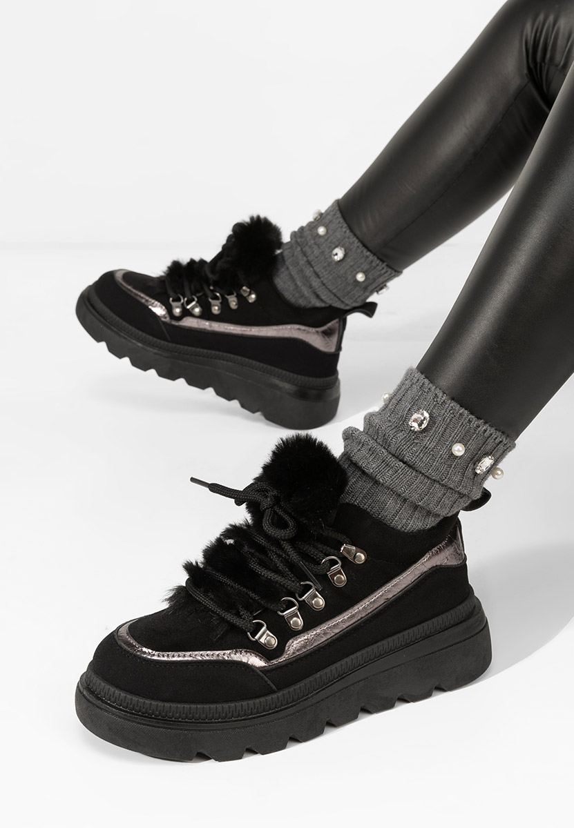 Sneakers donna invernali Clavira nero