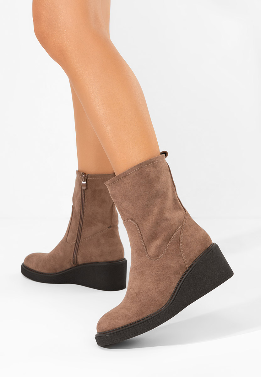 Tronchetti con zeppa Lysara marrone