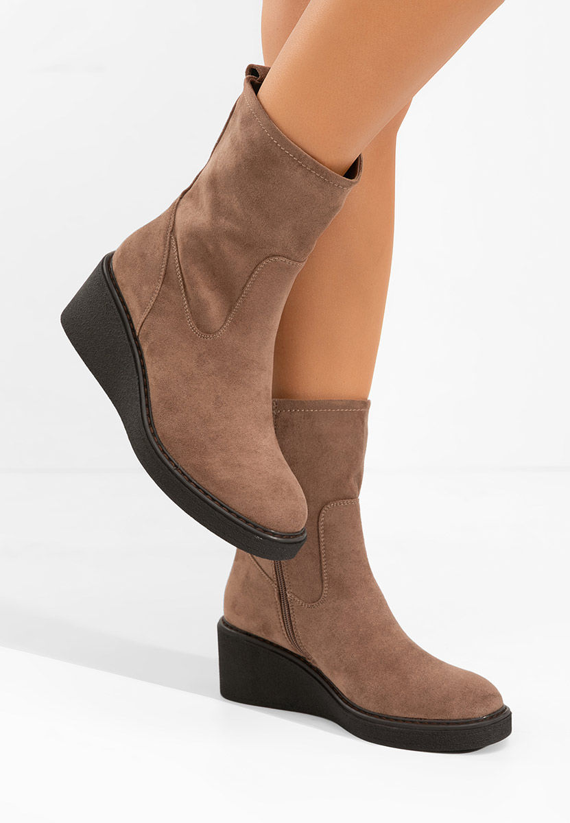 Tronchetti con zeppa Lysara marrone