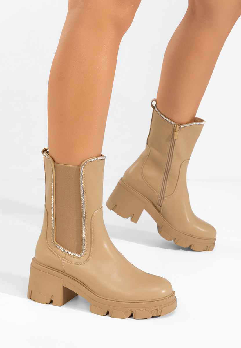 Stivaletti con tacco Justine cachi