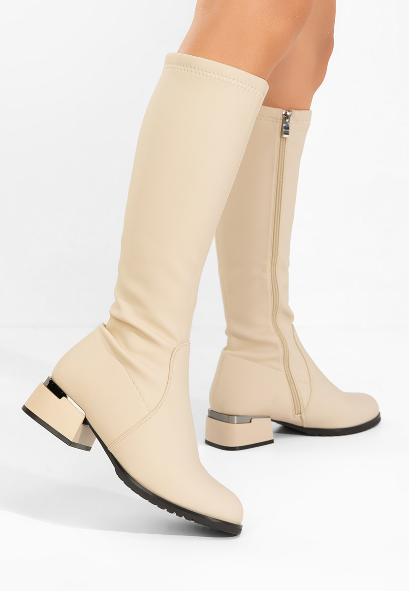 Stivali con tacco basso Delmara beige