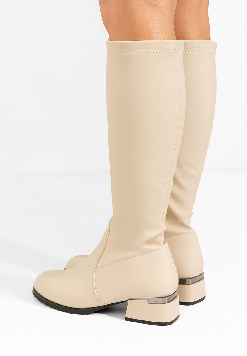 Stivali con tacco basso Delmara beige
