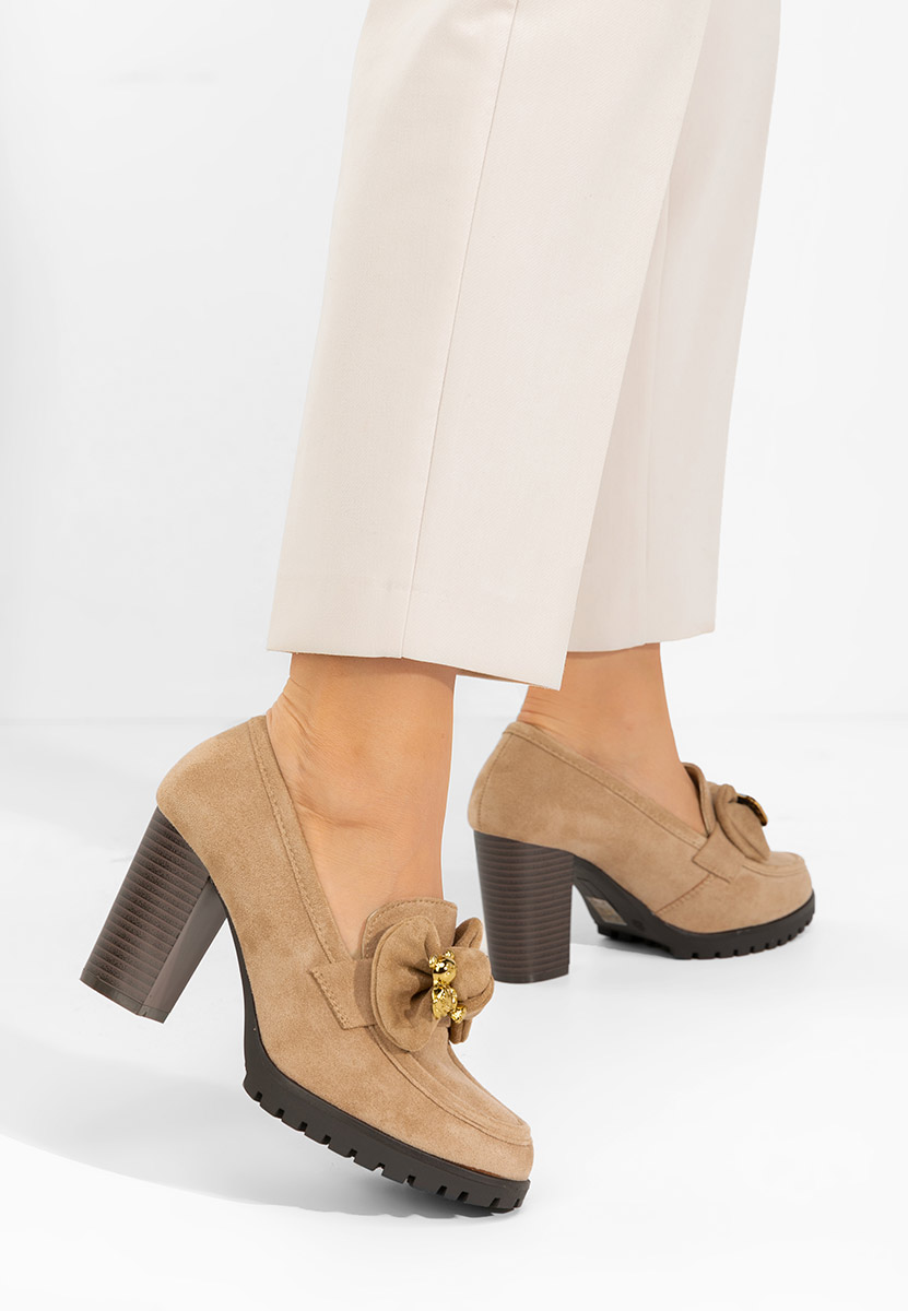 Décolleté tacco largo Issia beige