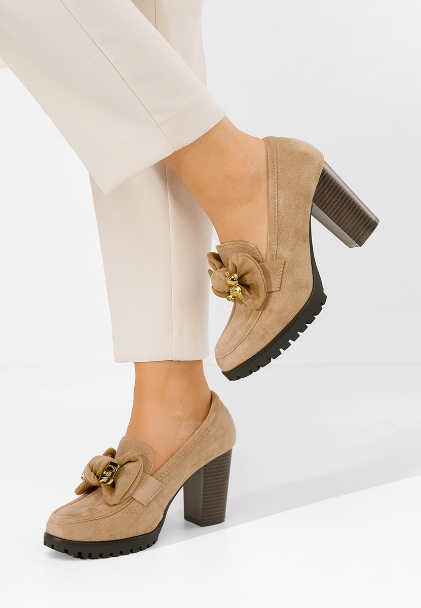 Décolleté tacco largo Issia beige