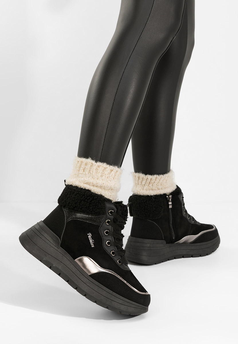 Sneakers donna invernali Lisaia nero