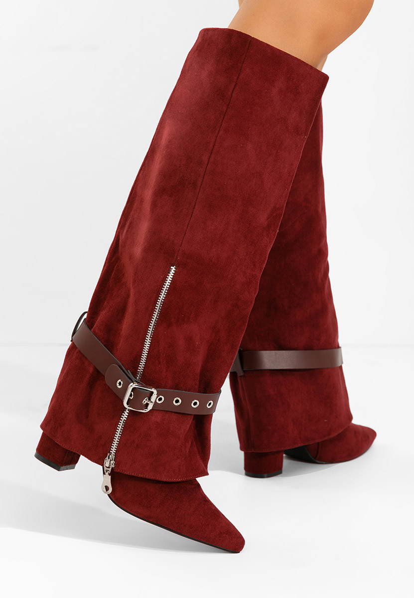 Stivali con tacco Scotia granata