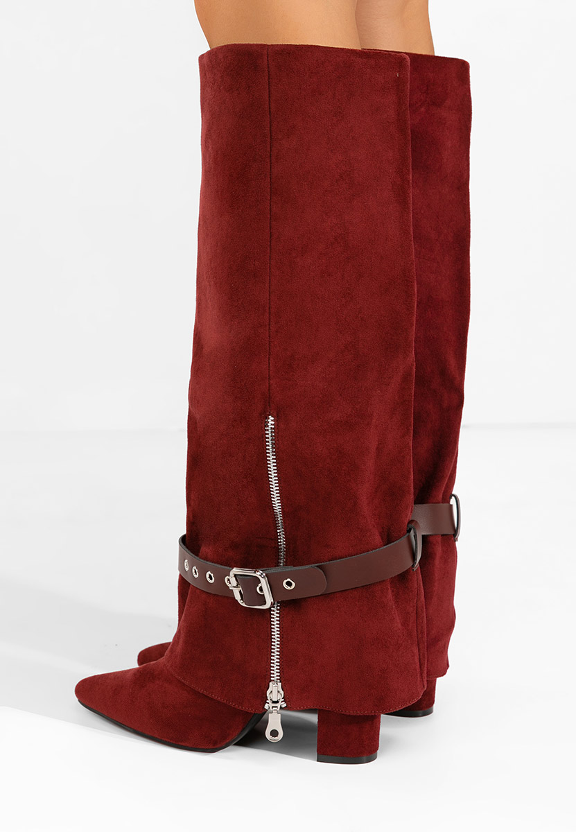 Stivali con tacco Scotia granata