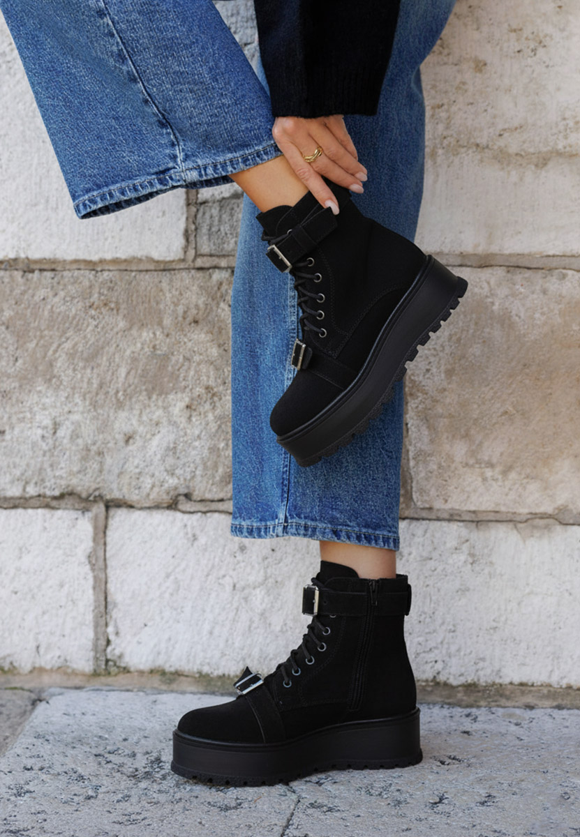 Stivaletti con plateau Astrid V6 nero