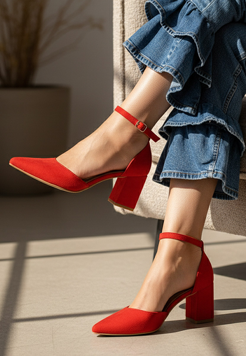 Décolleté tacco largo Alivila V2 Rosso