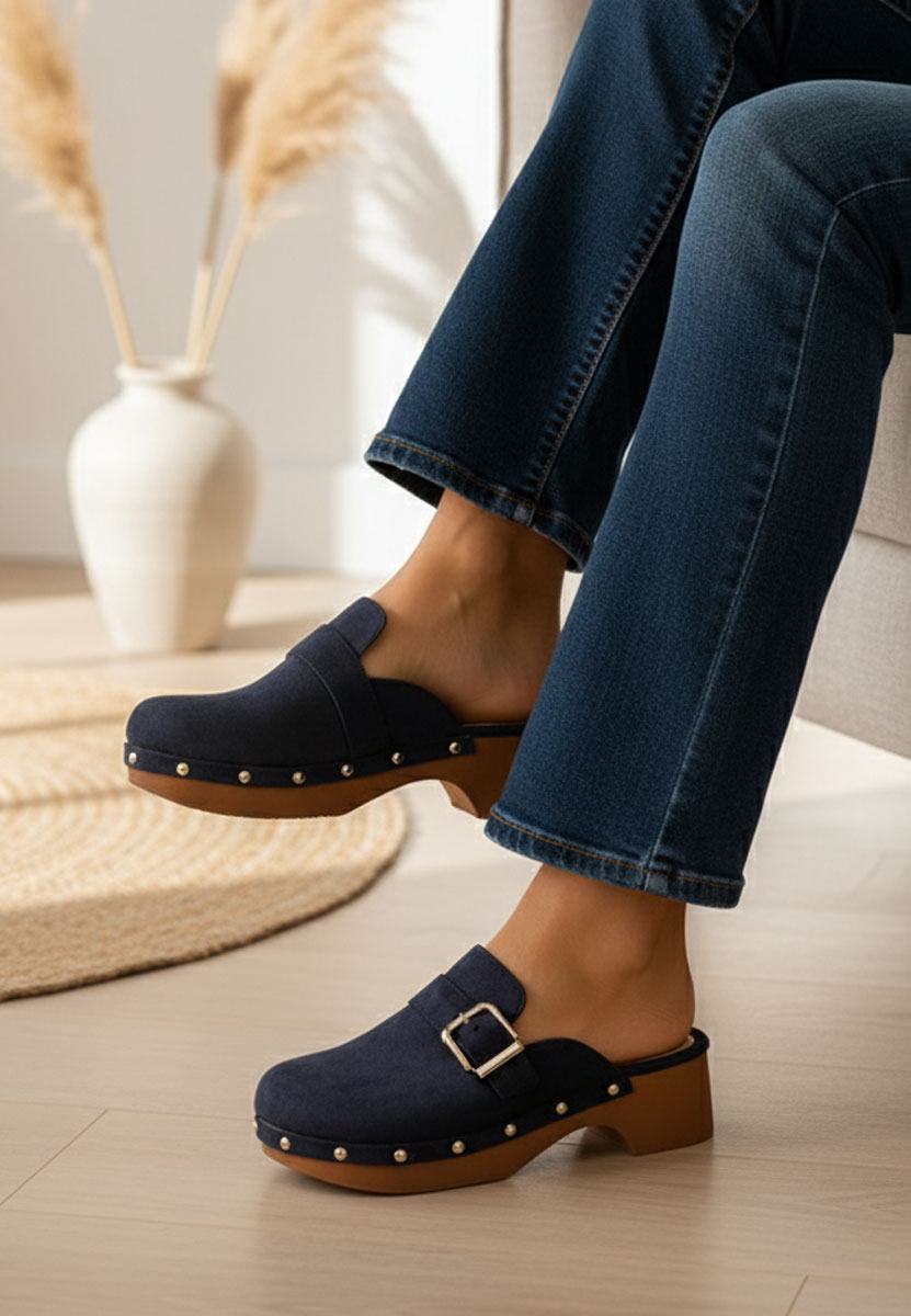 Zoccoli donna Advika V2 blu marine