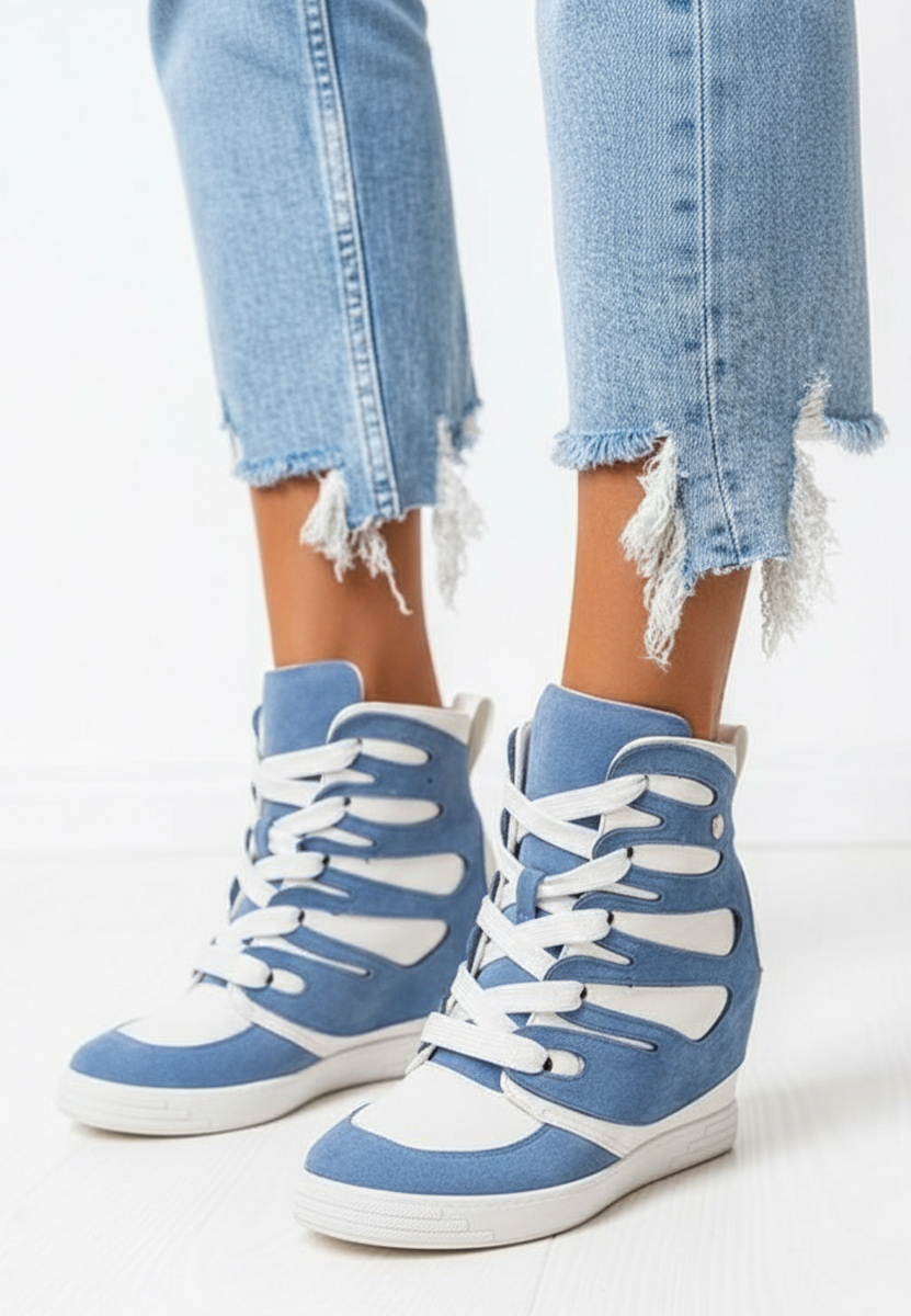Sneakers con zeppa Kaia blu