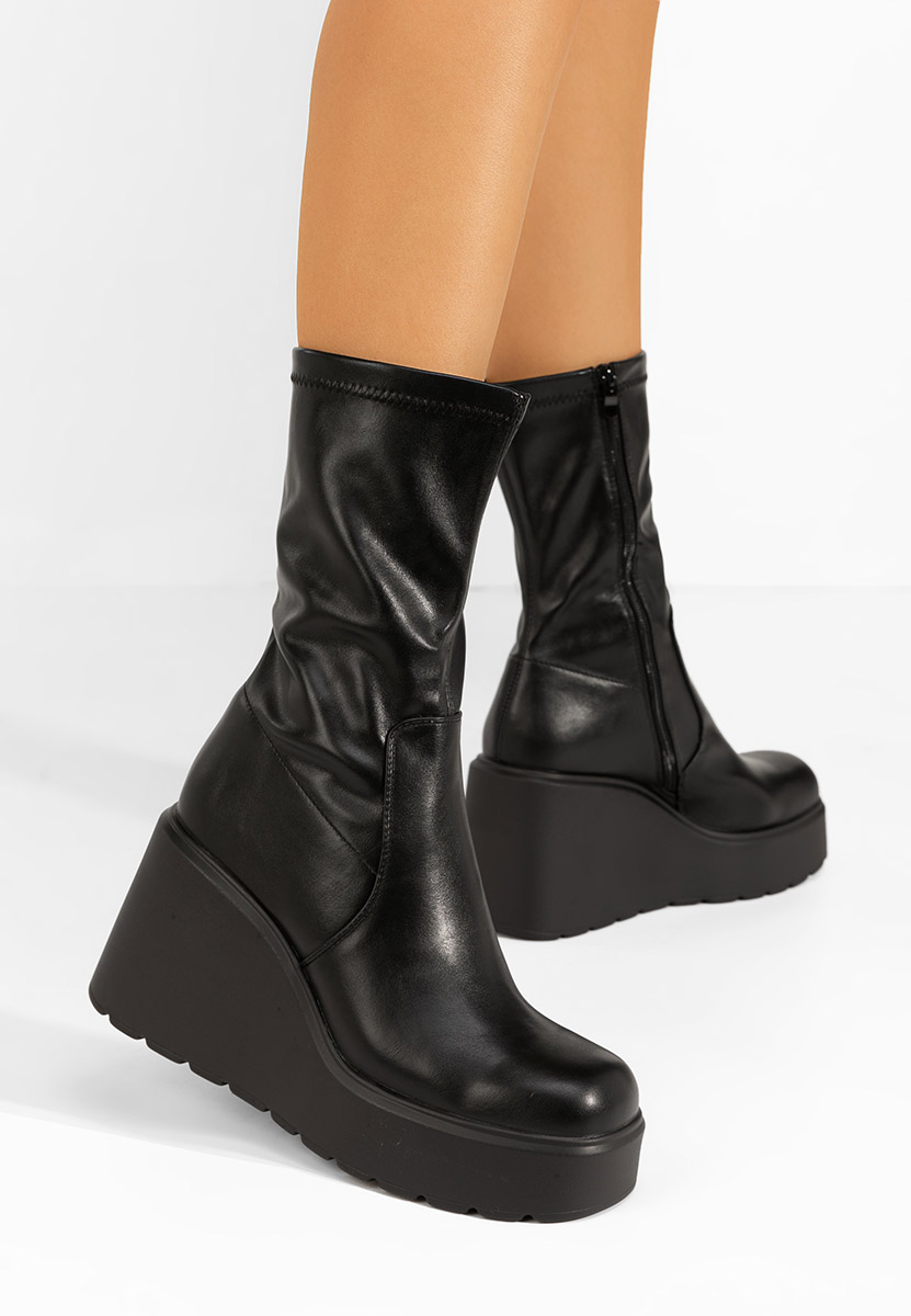 Stivaletti con plateau Rozlin V2 nero
