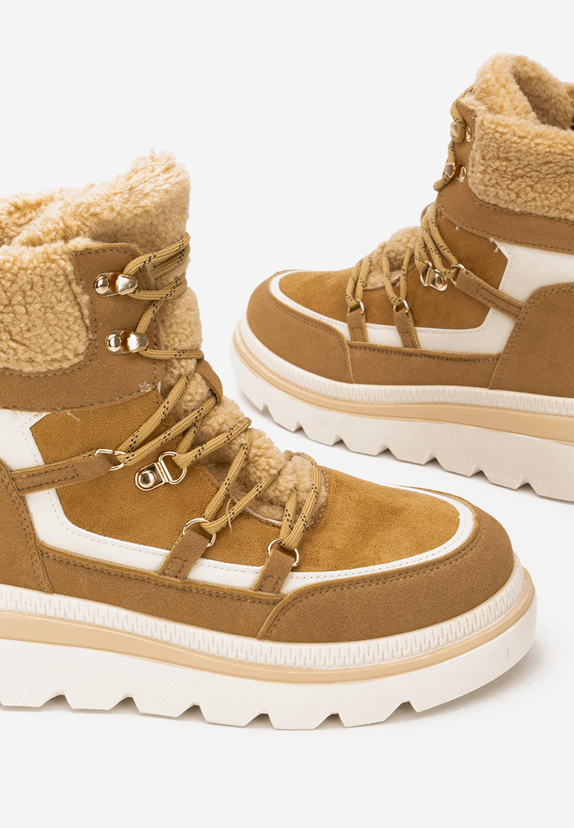 Stivaletti con plateau Mavira camel