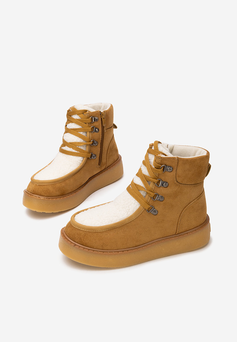 Stivaletti con plateau Liraia camel
