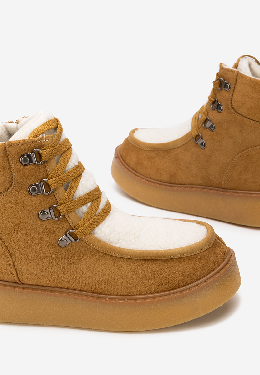 Stivaletti con plateau Liraia camel