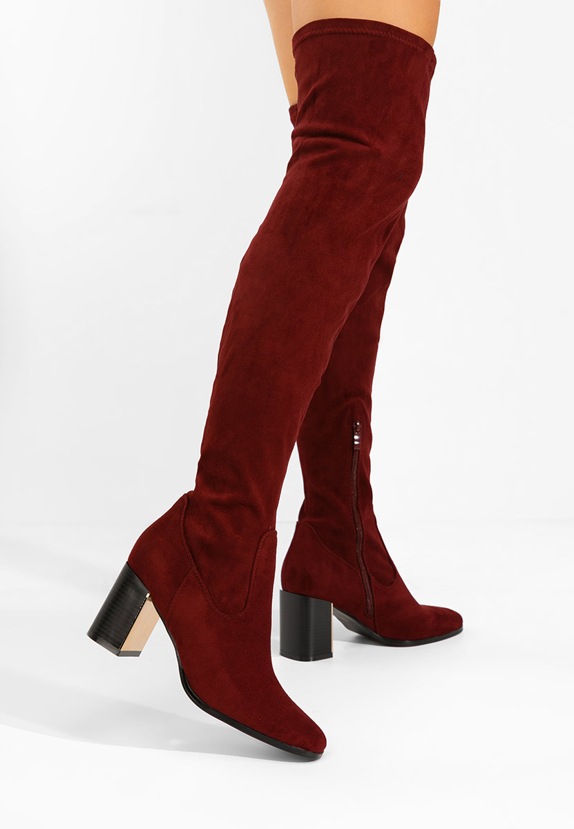 Stivali sopra il ginocchio Jeanne V2 granata