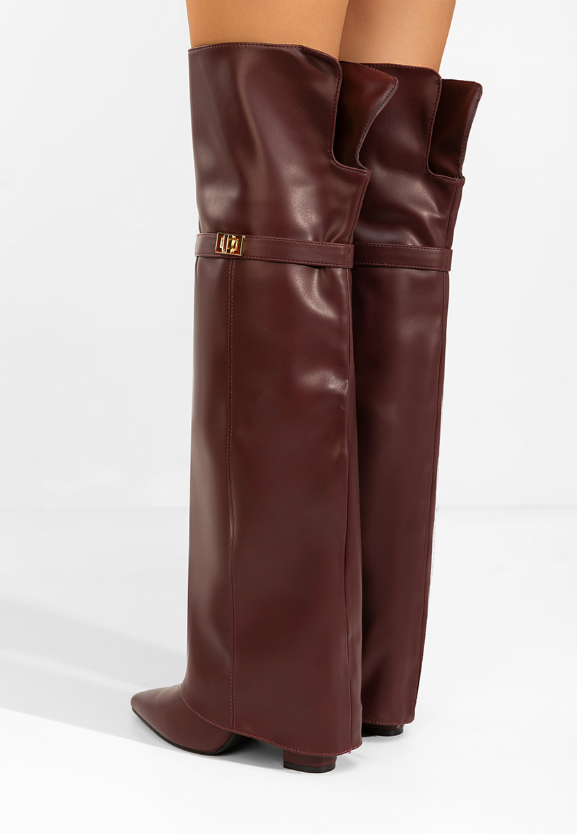 Stivali sopra il ginocchio Crisia granata