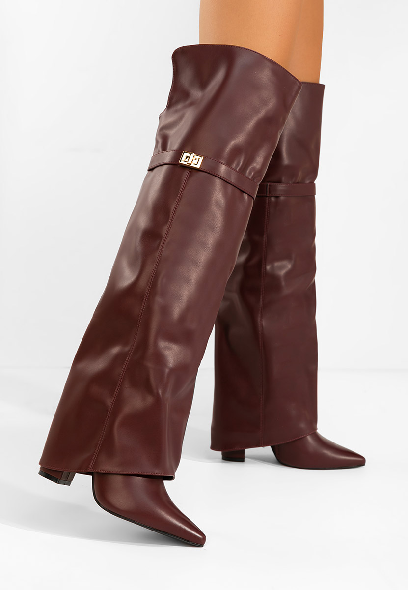 Stivali sopra il ginocchio Crisia granata