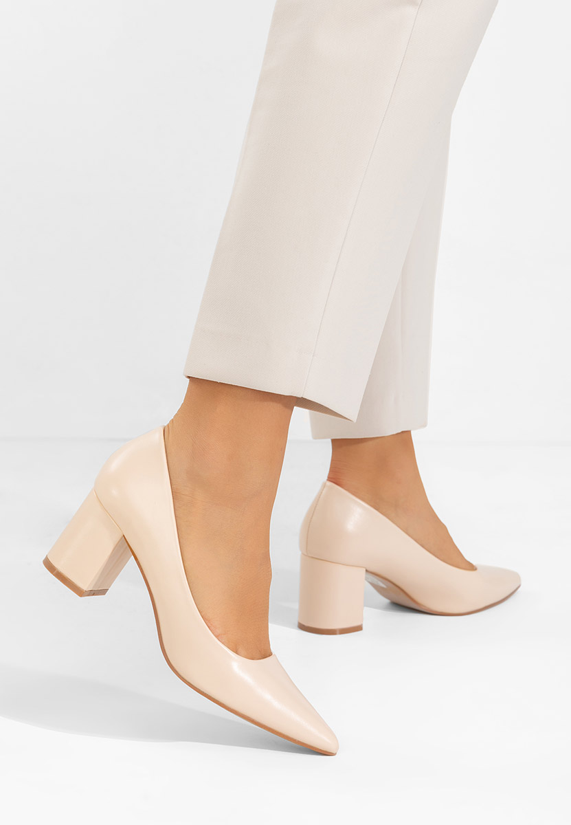 Décolleté tacco largo Brivara beige