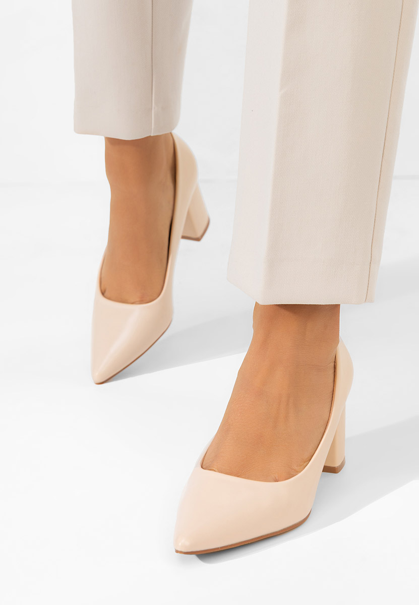 Décolleté tacco largo Brivara beige