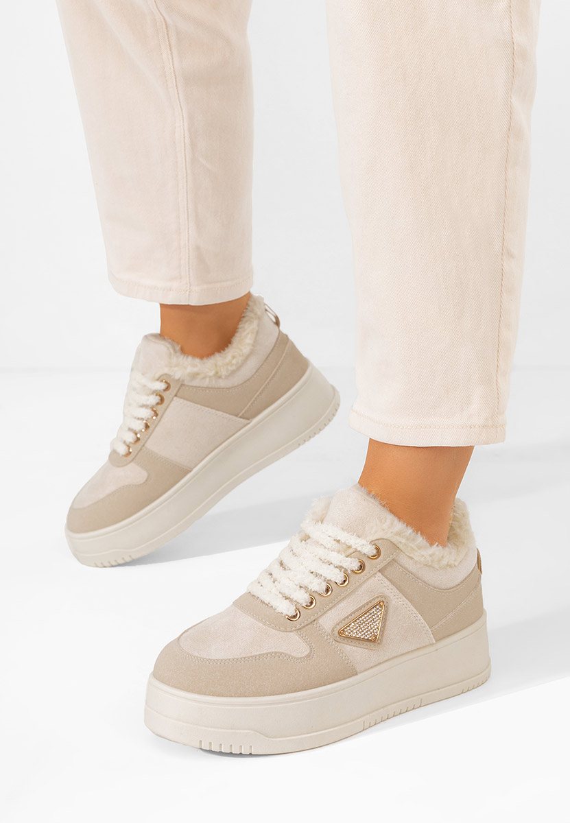 Sneakers con plateau Elivra beige