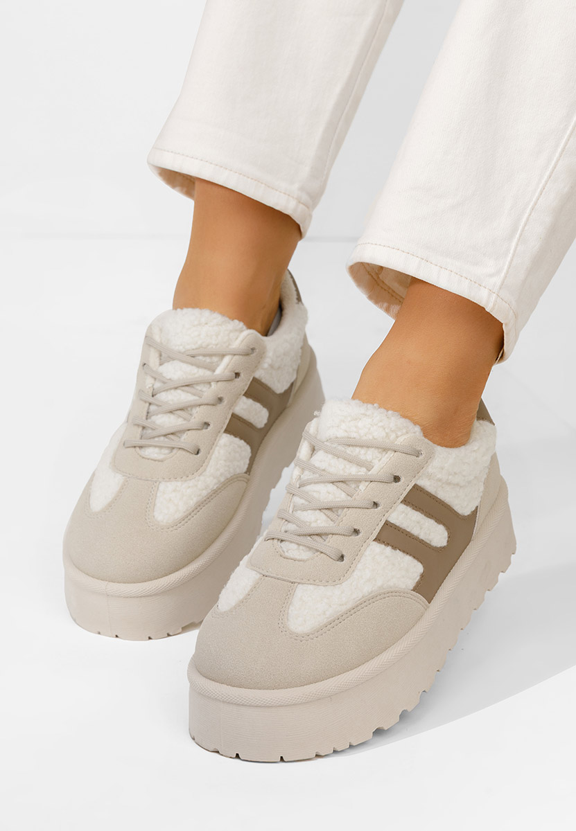 Sneakers con plateau Luniva beige