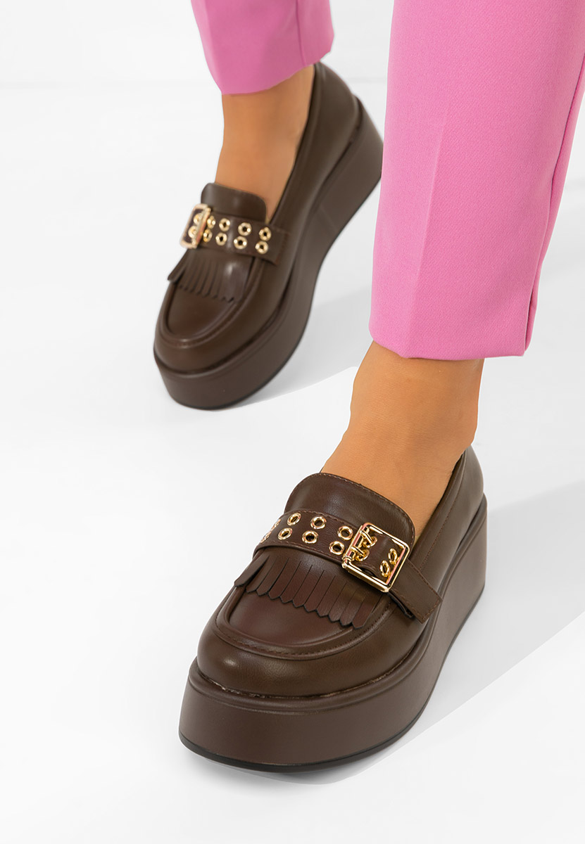Mocassini donna platform Magie marrone