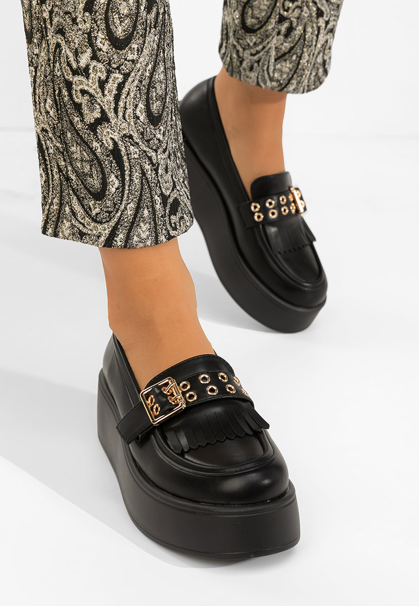 Mocassini donna platform Magie nero