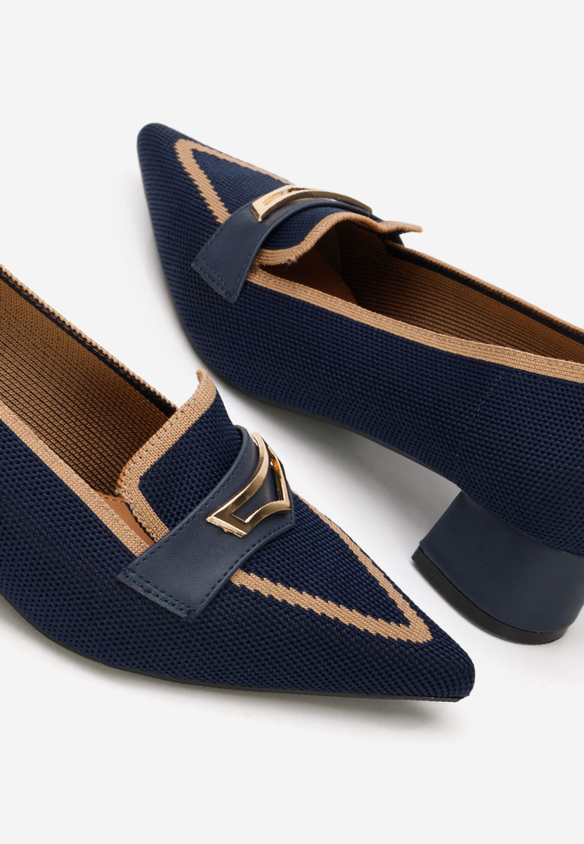 Décolleté tacco basso Dianey blu marine