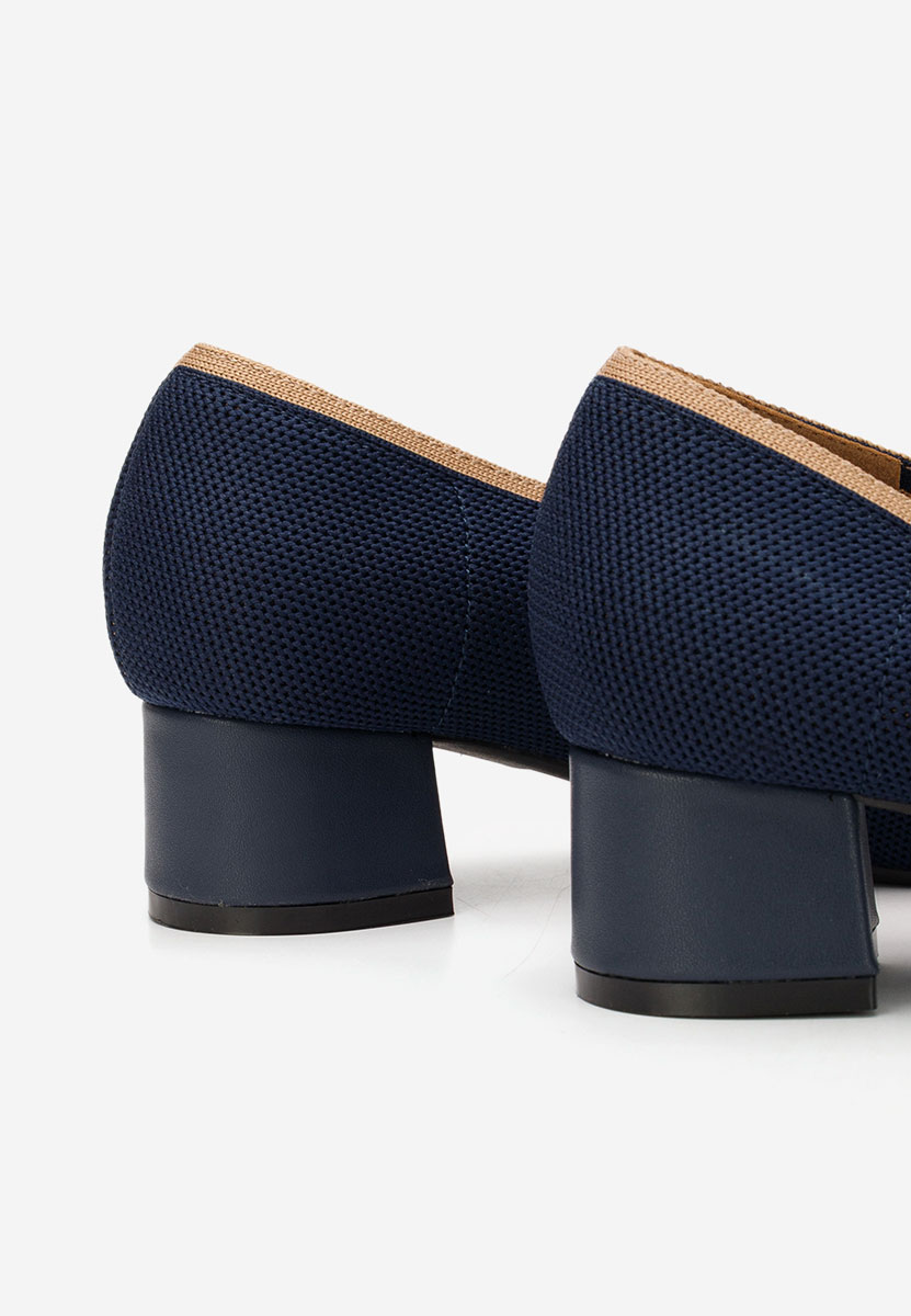 Décolleté tacco basso Dianey blu marine