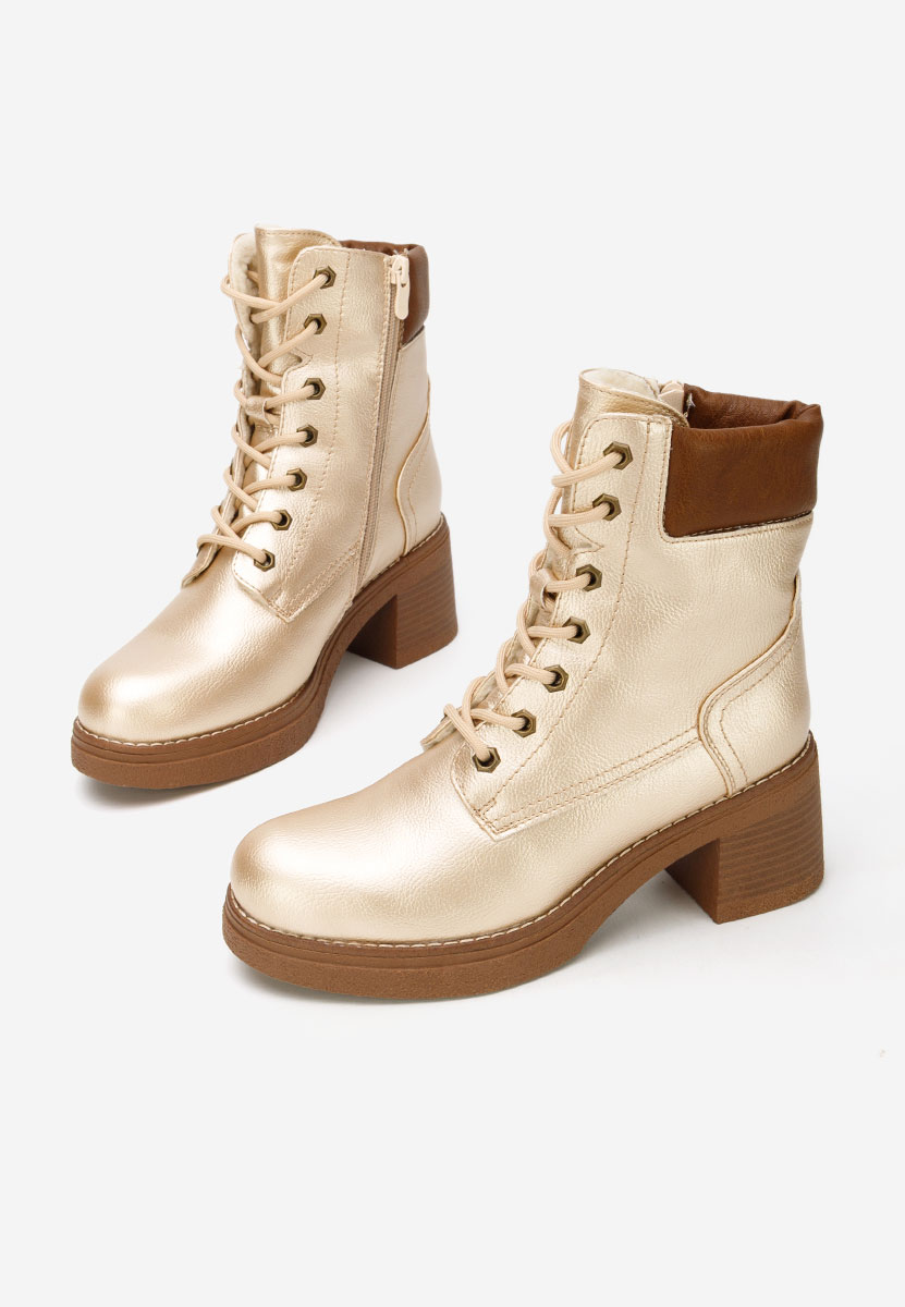 Stivaletti con tacco Celoria oro