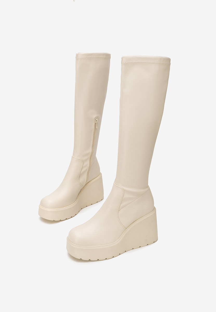 Stivali con zeppa Rozalin beige