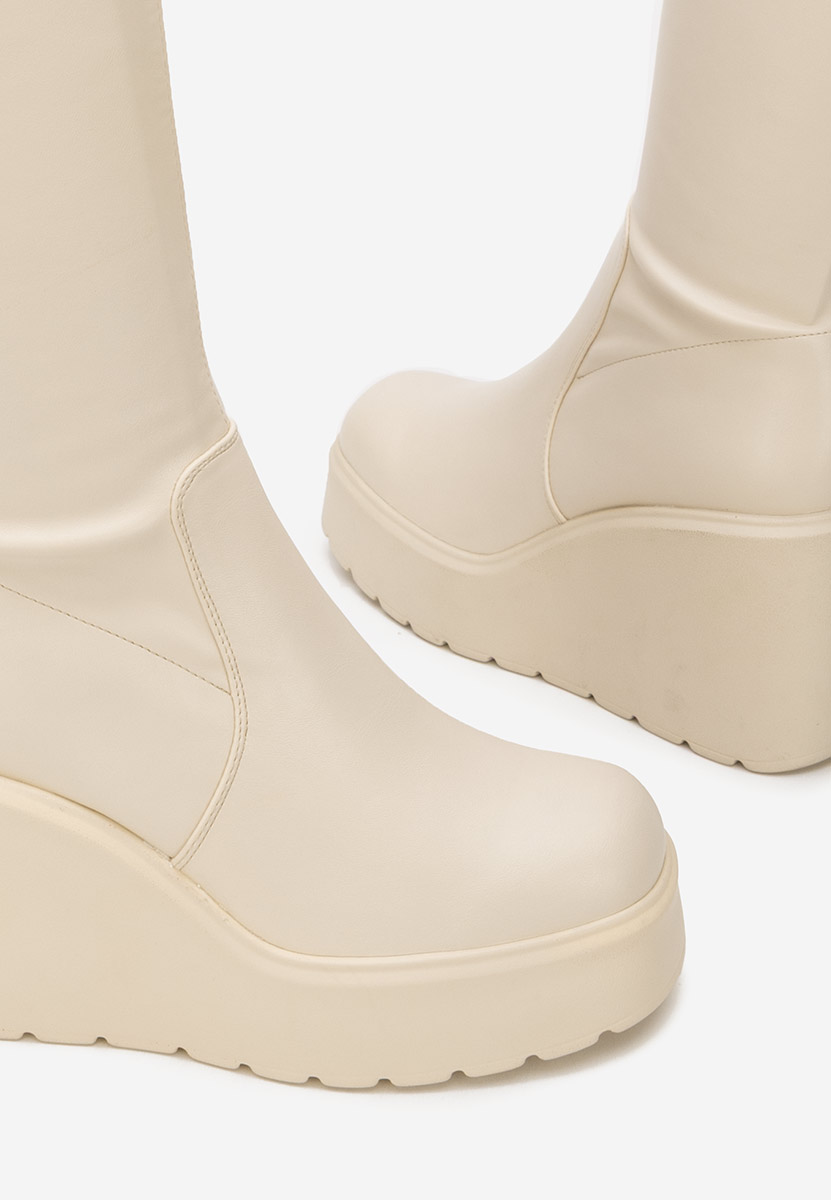 Stivali con zeppa Rozalin beige