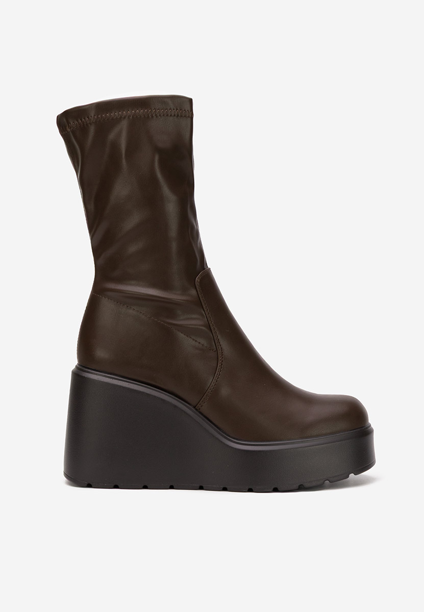 Stivaletti con plateau marronelin V2 marrone