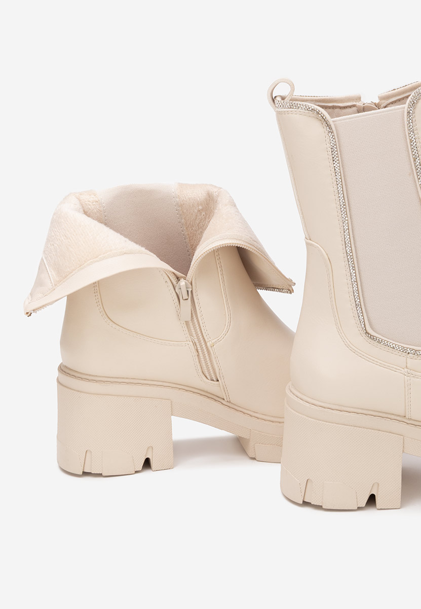 Stivaletti con tacco Justine beige