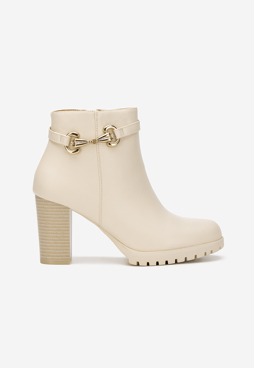 Tronchetti con tacco largo Nesia beige