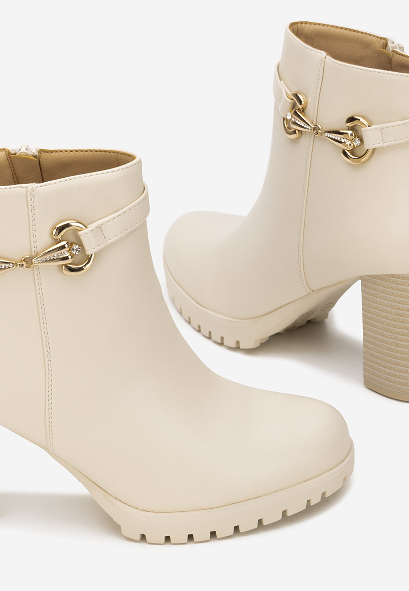 Tronchetti con tacco largo Nesia beige