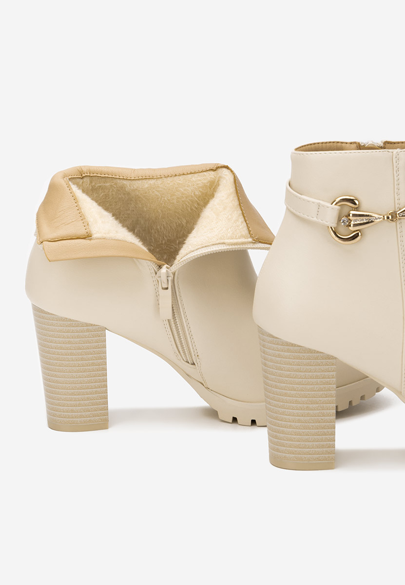 Tronchetti con tacco largo Nesia beige