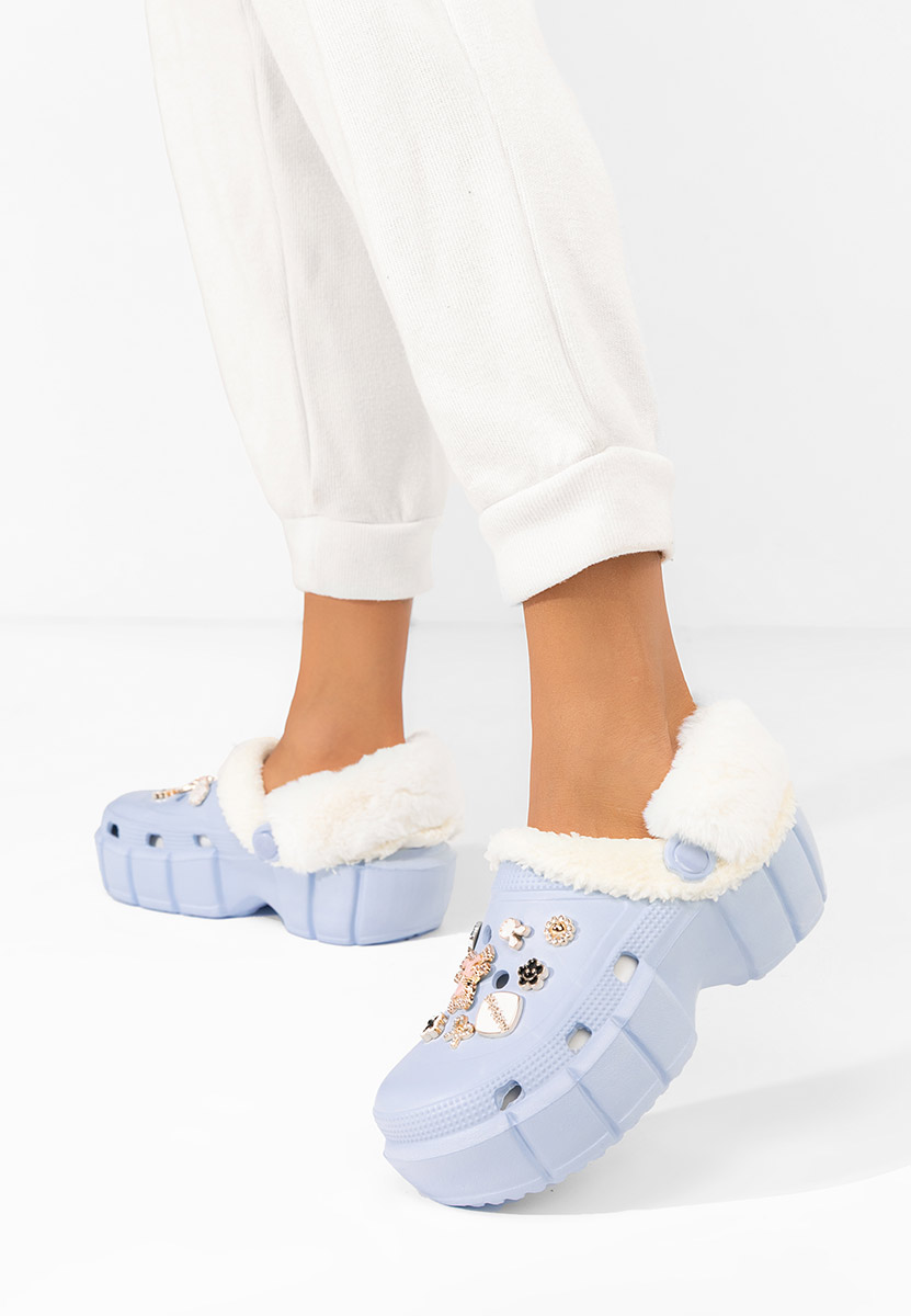 Zoccoli con zeppa Aldeva azzurro Zoccoli con zeppa Aldeva azzurro
