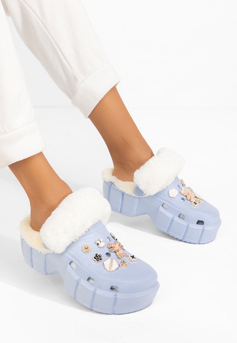 Zoccoli con zeppa Aldeva azzurro Zoccoli con zeppa Aldeva azzurro