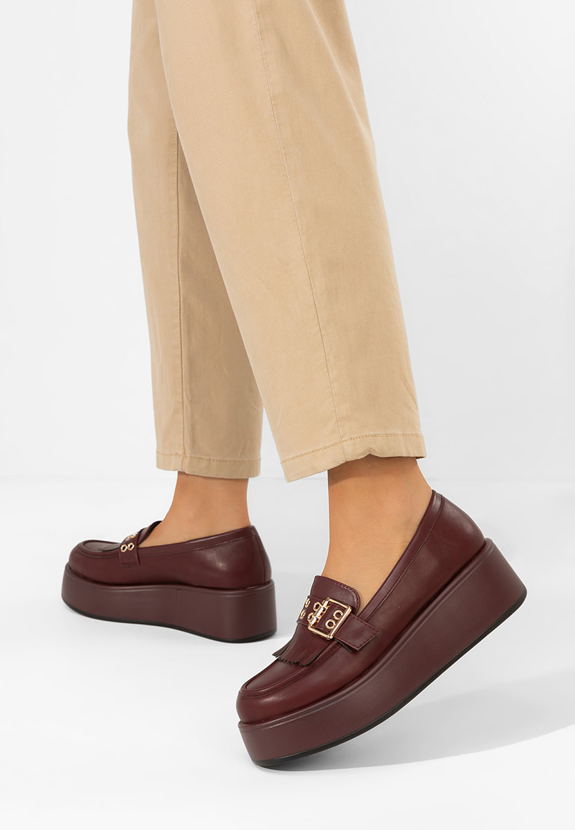 Mocassini donna platform Magie granata