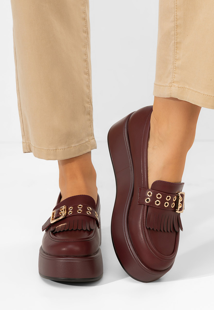 Mocassini donna platform Magie granata