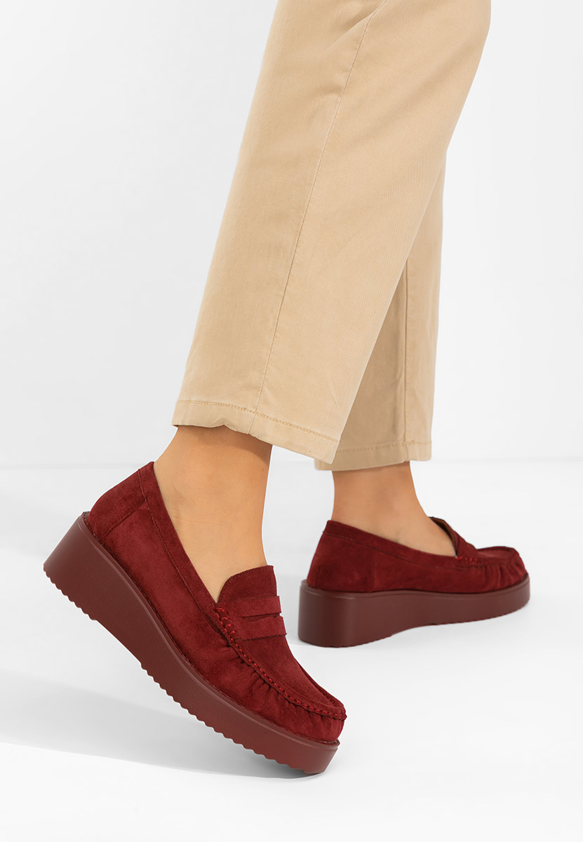 Mocassini donna platform Snuvia granata