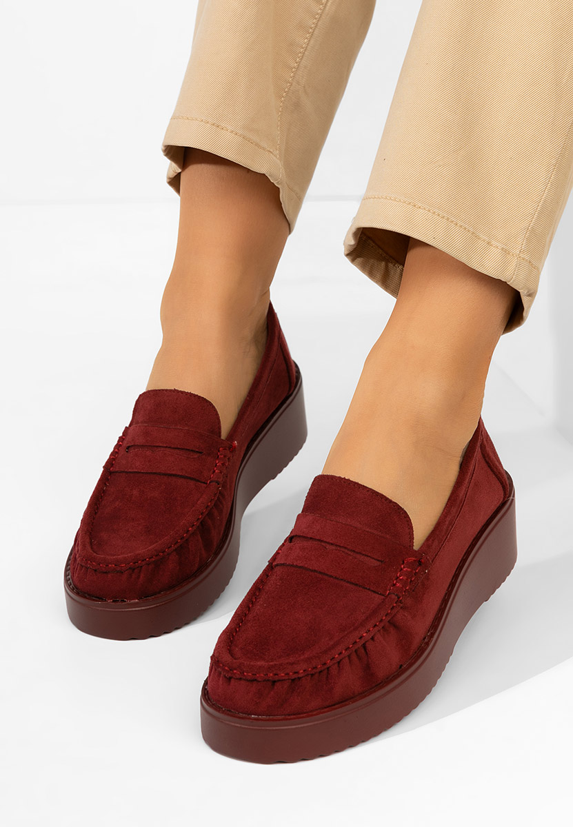 Mocassini donna platform Snuvia granata