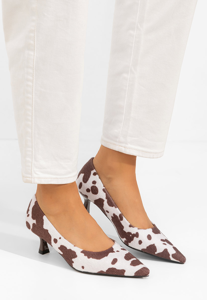 Décolleté tacco basso Glimera animal print