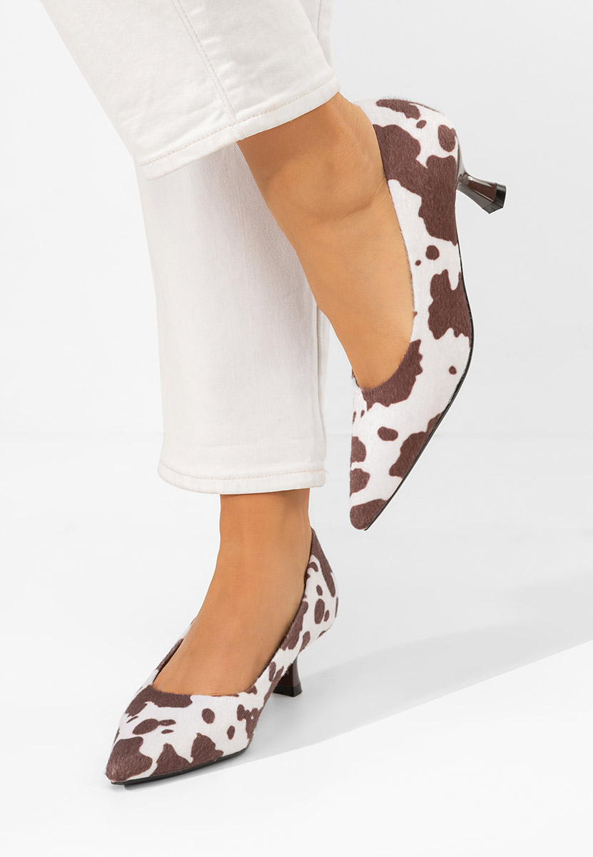 Décolleté tacco basso Glimera animal print