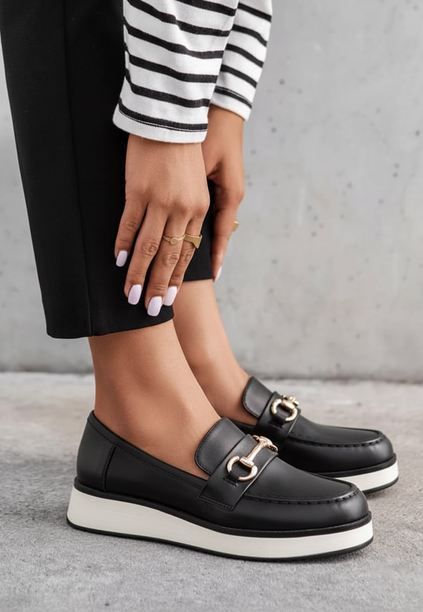 Mocassini con plateau Dianna nero