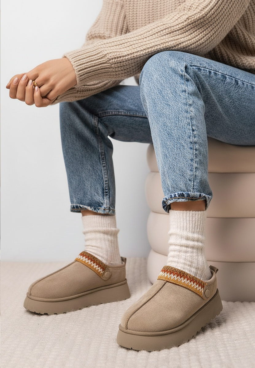 Zoccoli con zeppa Frovia cachi