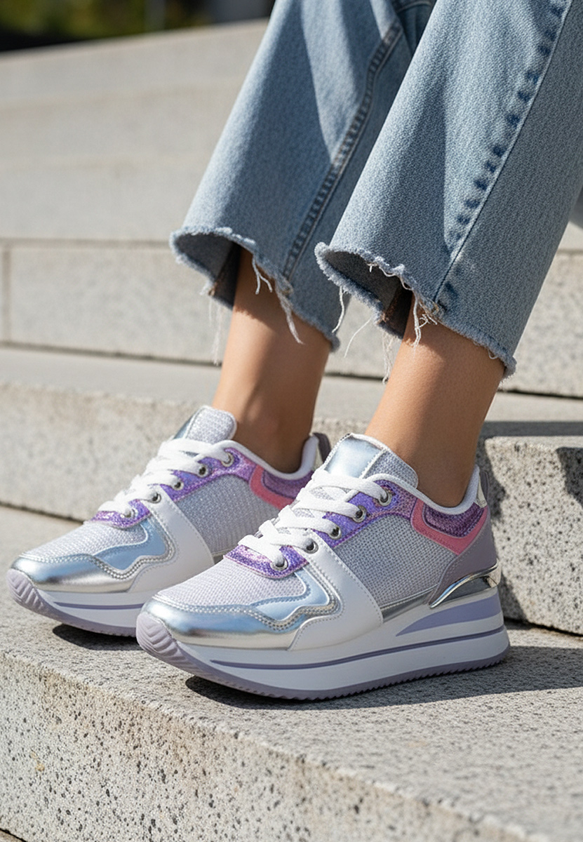 Sneakers con plateau Daisie lila
